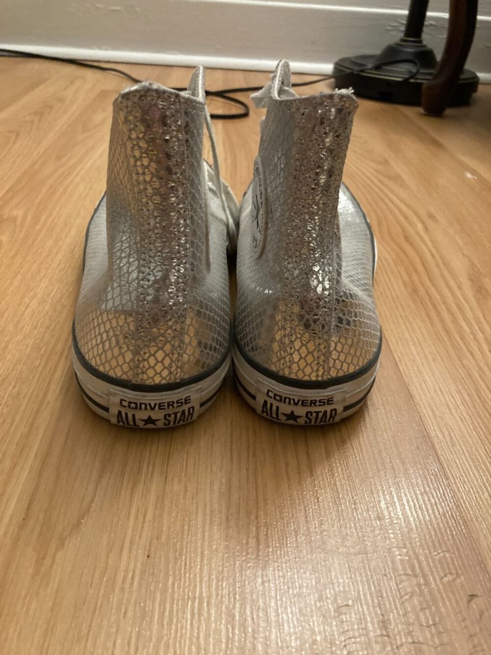 Metallic silver snakeskin pattern high top Converse - Picture 6 of 8